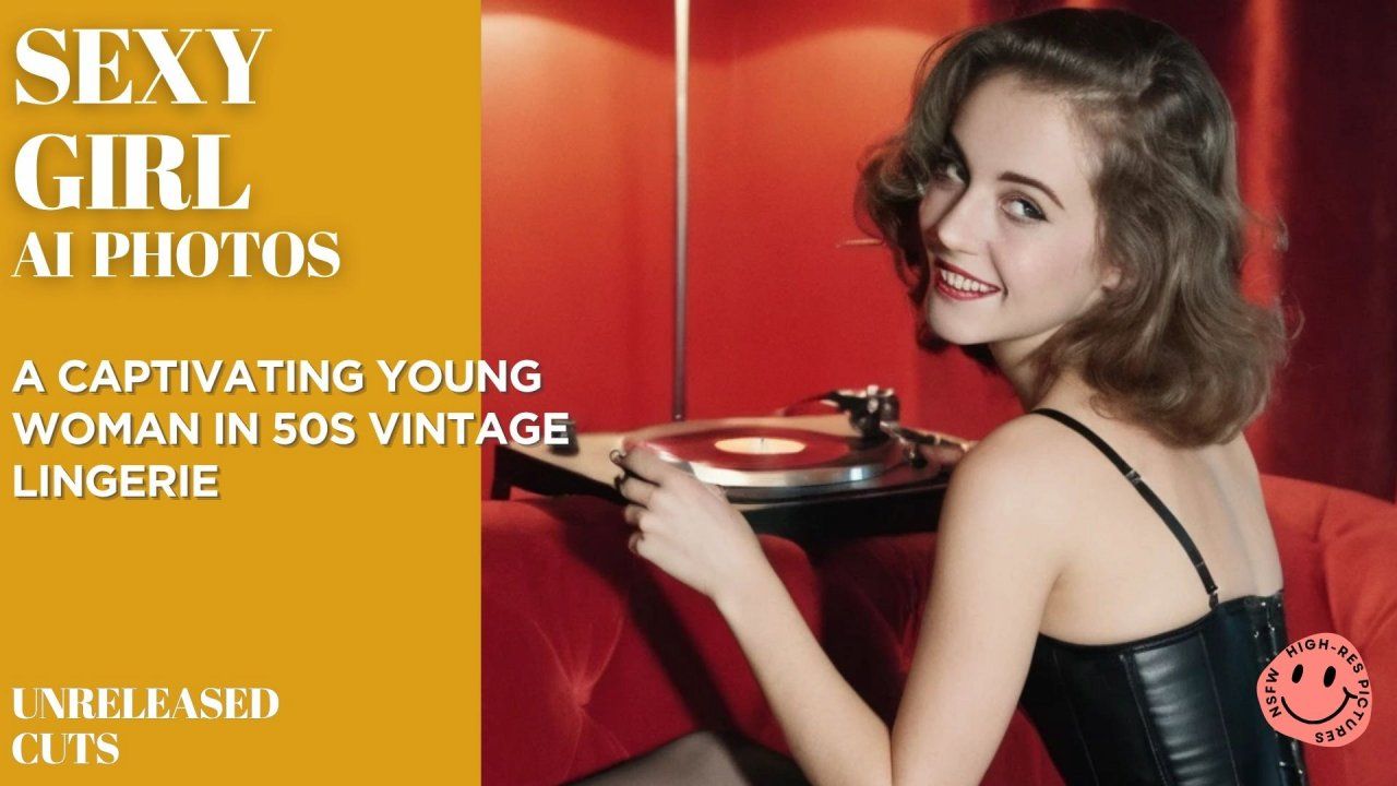 A Captivating Young Woman in 50s Vintage Lingerie