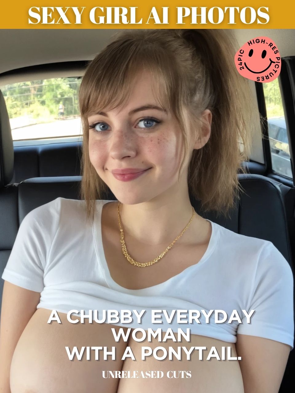 A Chubby Everyday Woman with a Ponytail