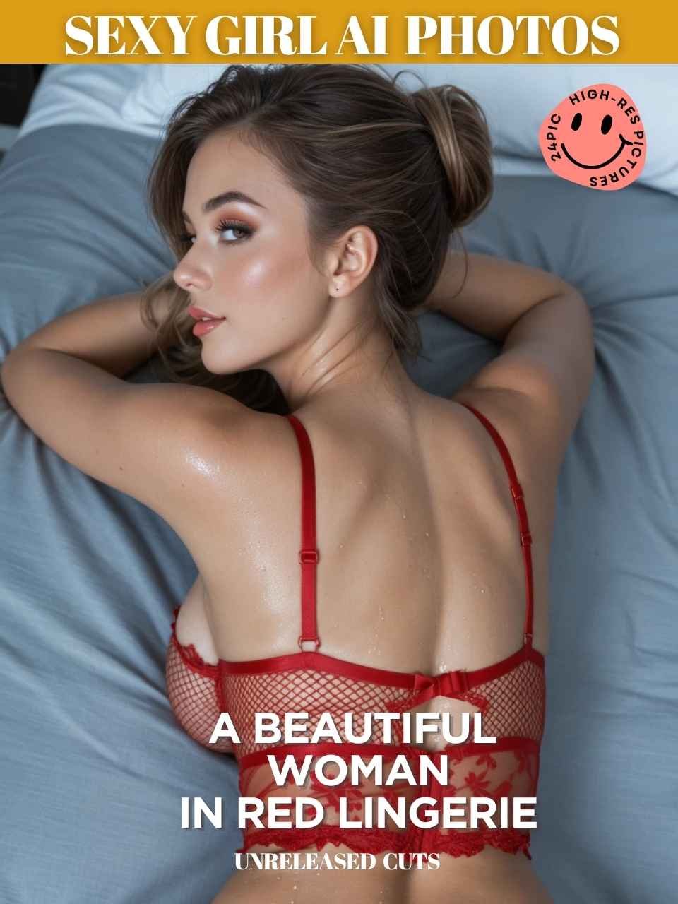 A Beautiful Woman in Red Lingerie